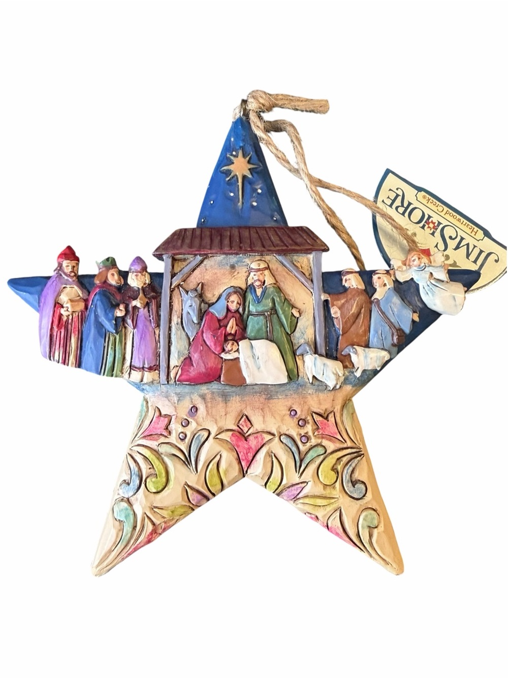 Jim Shore Heartwood Creek Nativity Star Hanging Ornament 6003340 2018 Box Tags